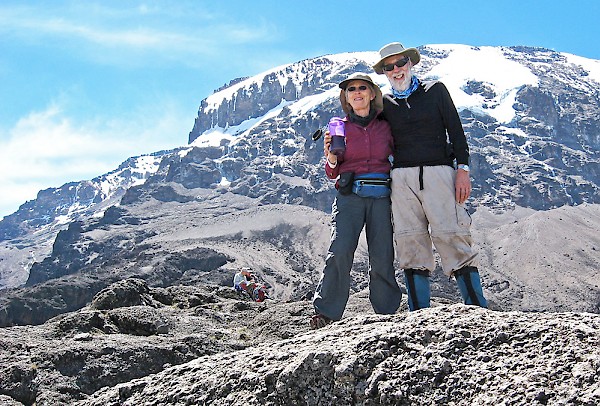 Kilimanjaro - Rick &amp; Julie in front of Famous Hanging Glacier