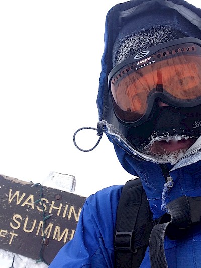 Cold day on summit of Mt. Washington